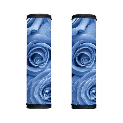 Bright Blue Rose Print Handle Covers