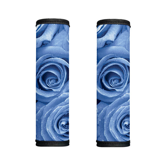 Bright Blue Rose Print Handle Covers