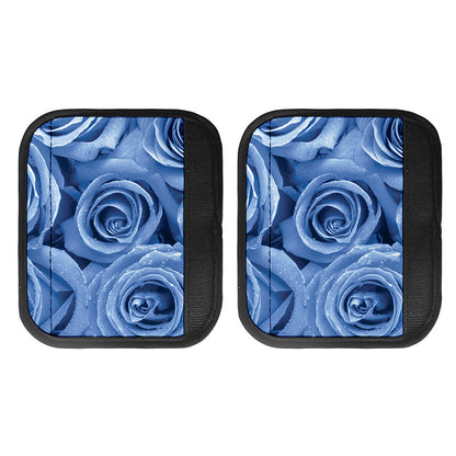 Bright Blue Rose Print Handle Covers
