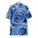 Bright Blue Rose Print Hawaiian Shirt