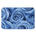 Bright Blue Rose Print Indoor Door Mat