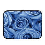 Bright Blue Rose Print Laptop Sleeve
