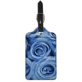 Bright Blue Rose Print Luggage Tag