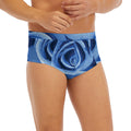 Bright Blue Rose Print Men's Briefs