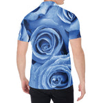 Bright Blue Rose Print Men's Shirt