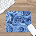 Bright Blue Rose Print Mouse Pad