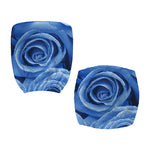 Bright Blue Rose Print Office Chair Cover