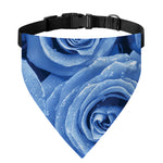 Bright Blue Rose Print Over The Collar Dog Bandana