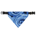 Bright Blue Rose Print Over The Collar Dog Bandana