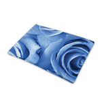 Bright Blue Rose Print Pet Cooling Mat Cover