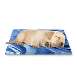 Bright Blue Rose Print Pet Cooling Mat Cover