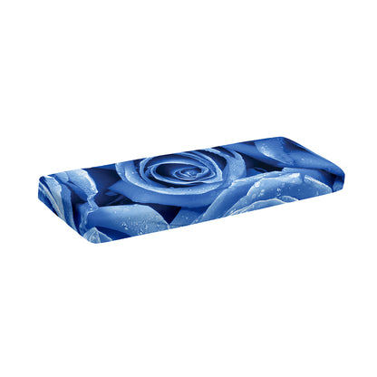 Bright Blue Rose Print Piano Keyboard Cover
