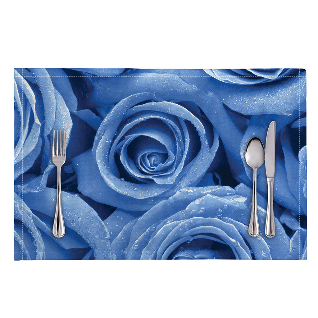 Bright Blue Rose Print Placemat