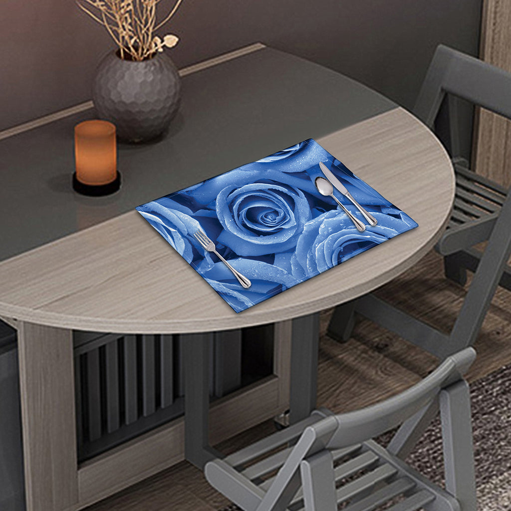 Bright Blue Rose Print Placemat