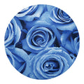 Bright Blue Rose Print Round Blanket