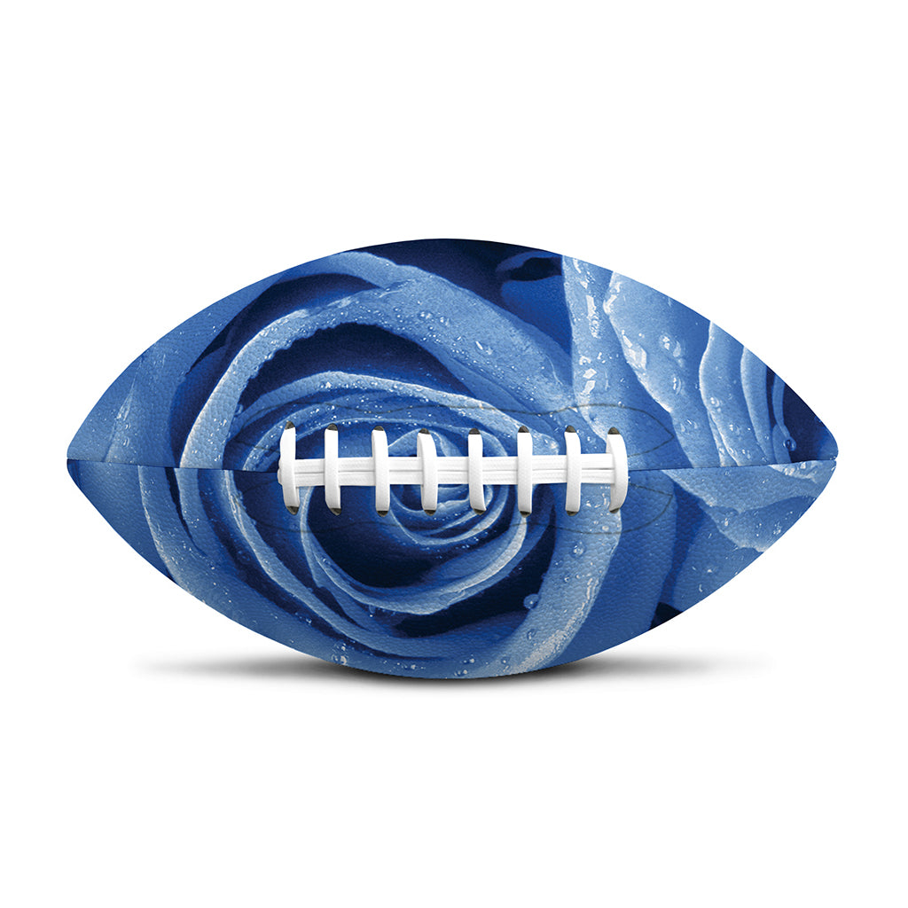 Bright Blue Rose Print Rugby Ball