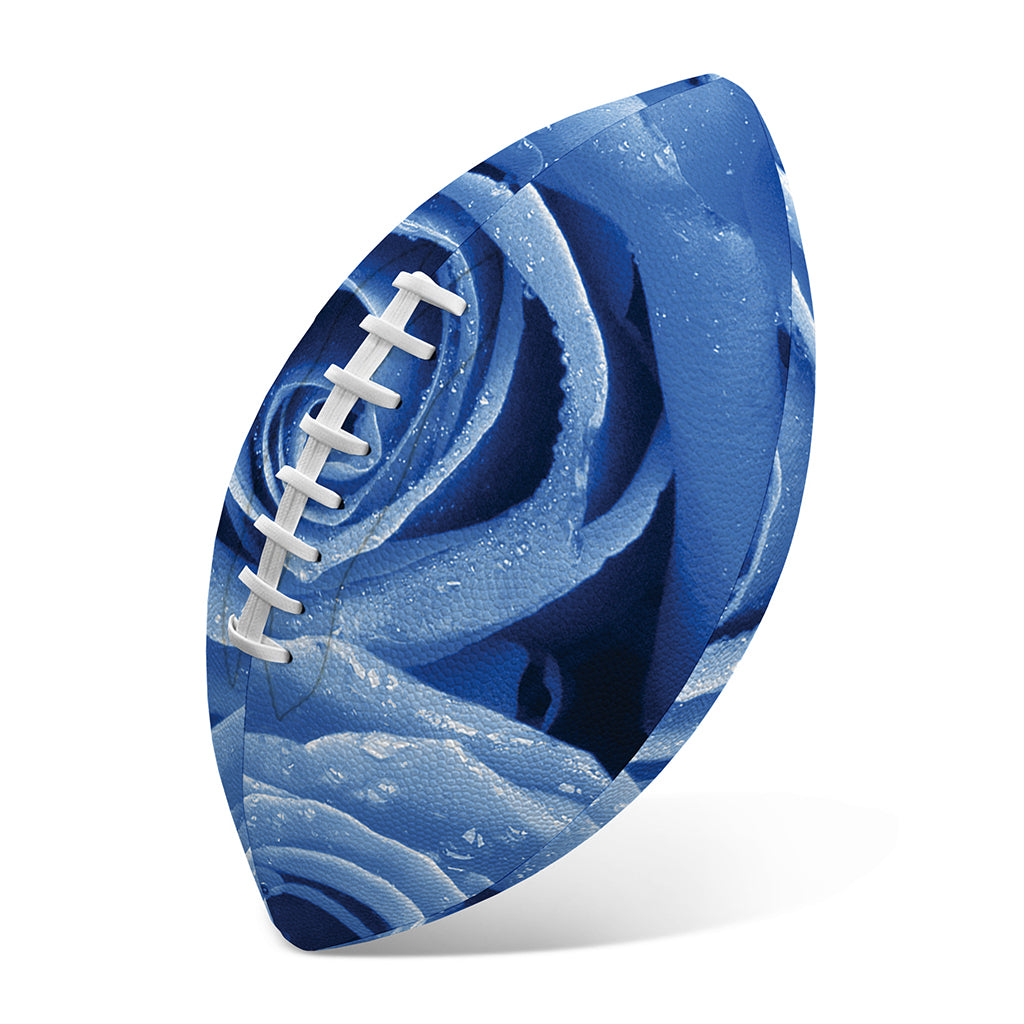 Bright Blue Rose Print Rugby Ball