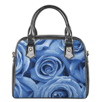 Bright Blue Rose Print Shoulder Handbag