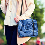 Bright Blue Rose Print Shoulder Strap Bible Bag