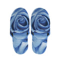 Bright Blue Rose Print Slippers