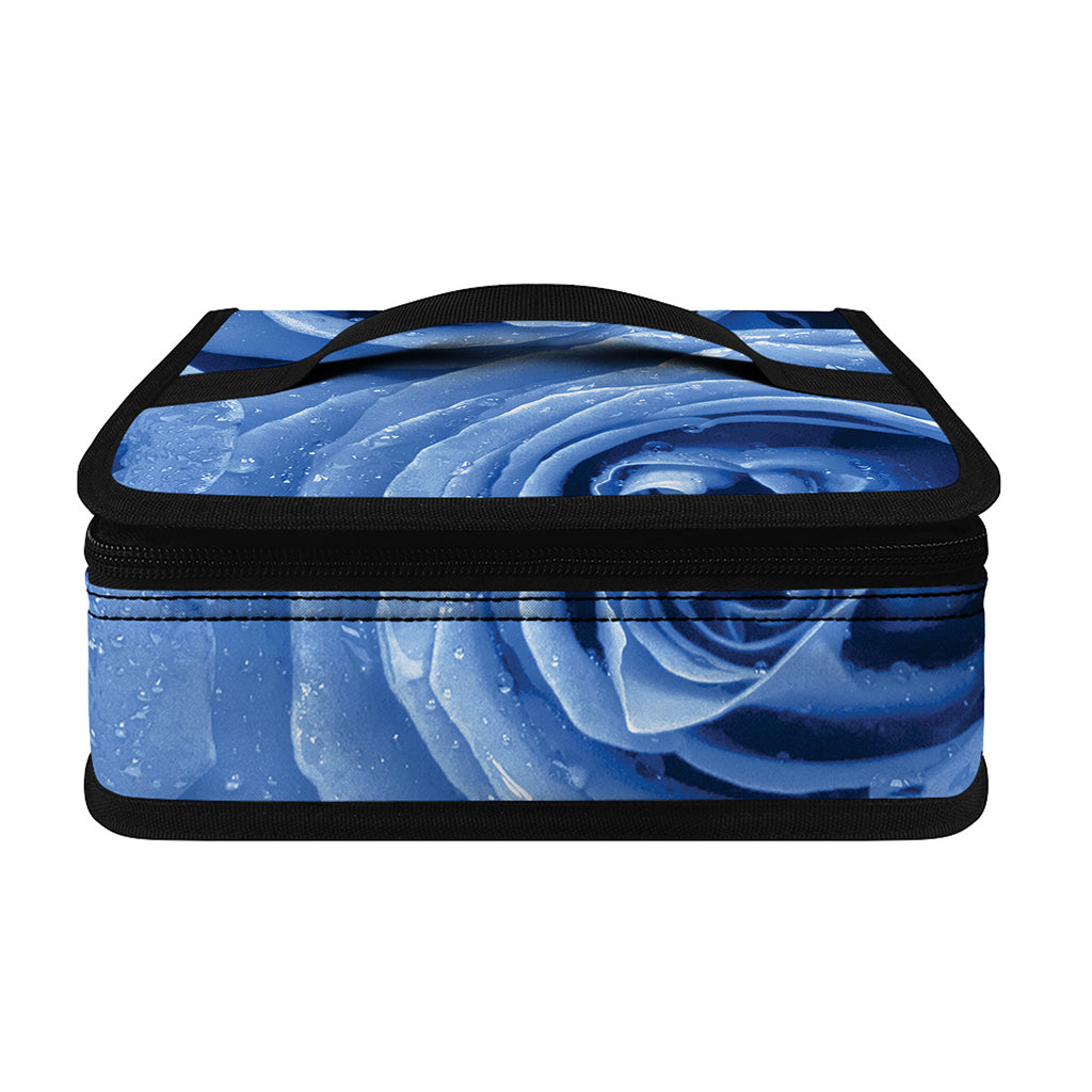 Bright Blue Rose Print Small Lunch Bag