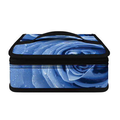 Bright Blue Rose Print Small Lunch Bag