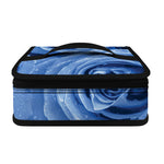 Bright Blue Rose Print Small Lunch Bag