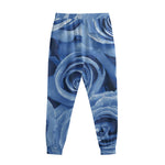Bright Blue Rose Print Sweatpants