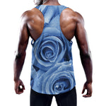 Bright Blue Rose Print Training Tank Top