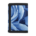 Bright Blue Rose Print Trifold Wallet