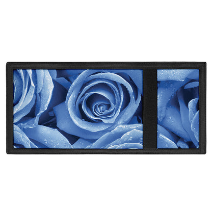 Bright Blue Rose Print Trifold Wallet