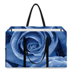 Bright Blue Rose Print Utility Tote Bag