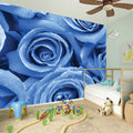 Bright Blue Rose Print Wall Sticker