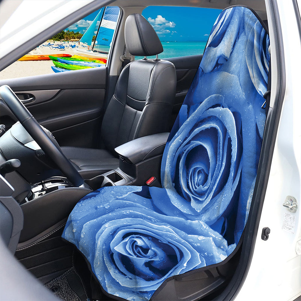 Bright Blue Rose Print Waterproof Car Seat Cover