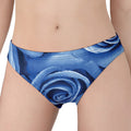 Bright Blue Rose Print Women's Panties