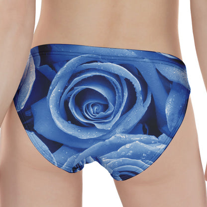 Bright Blue Rose Print Women's Panties