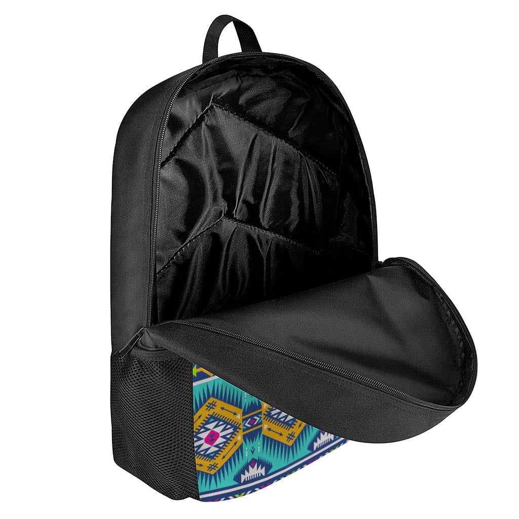 Bright Colors Aztec Pattern Print 17 Inch Backpack