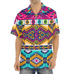 Bright Colors Aztec Pattern Print Aloha Shirt