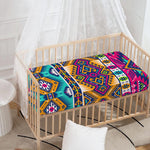 Bright Colors Aztec Pattern Print Baby Crib Sheet