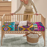 Bright Colors Aztec Pattern Print Baby Crib Sheet