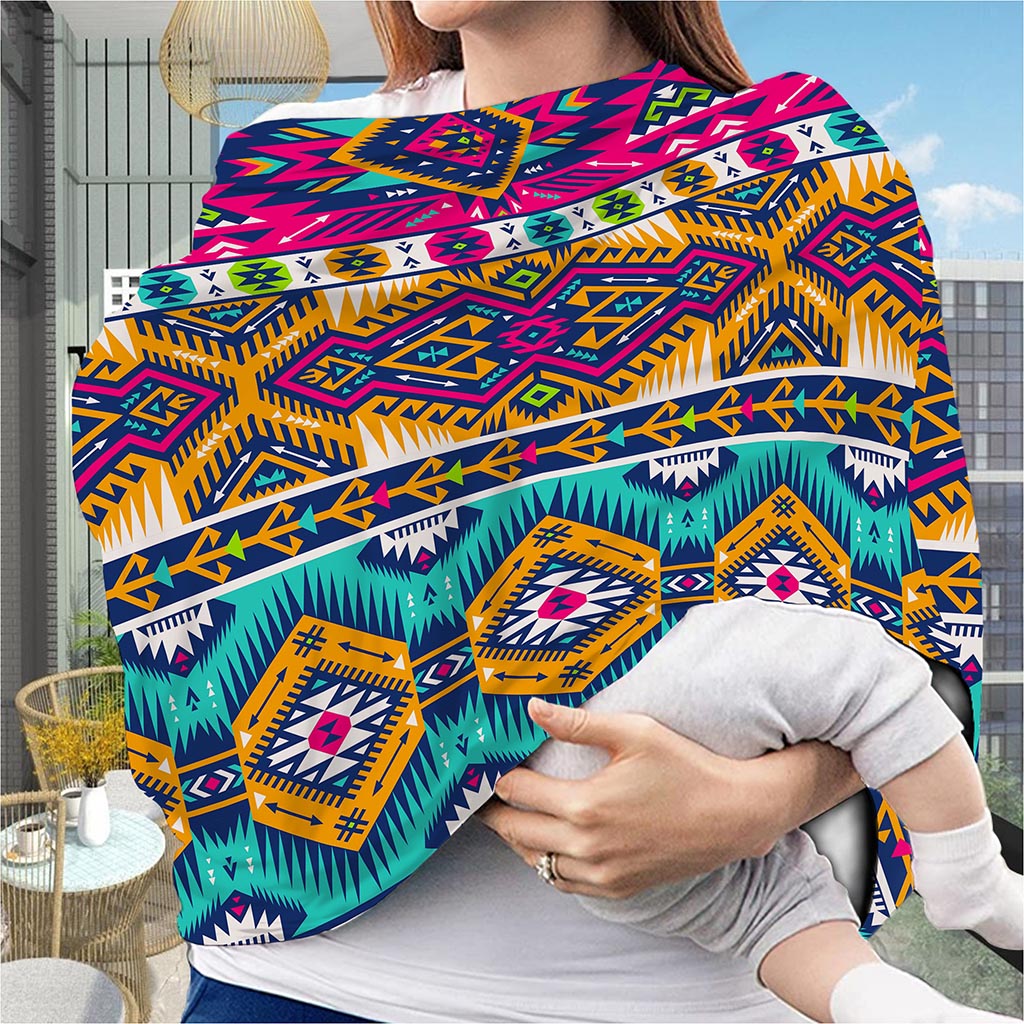 Bright Colors Aztec Pattern Print Baby Seat Cover