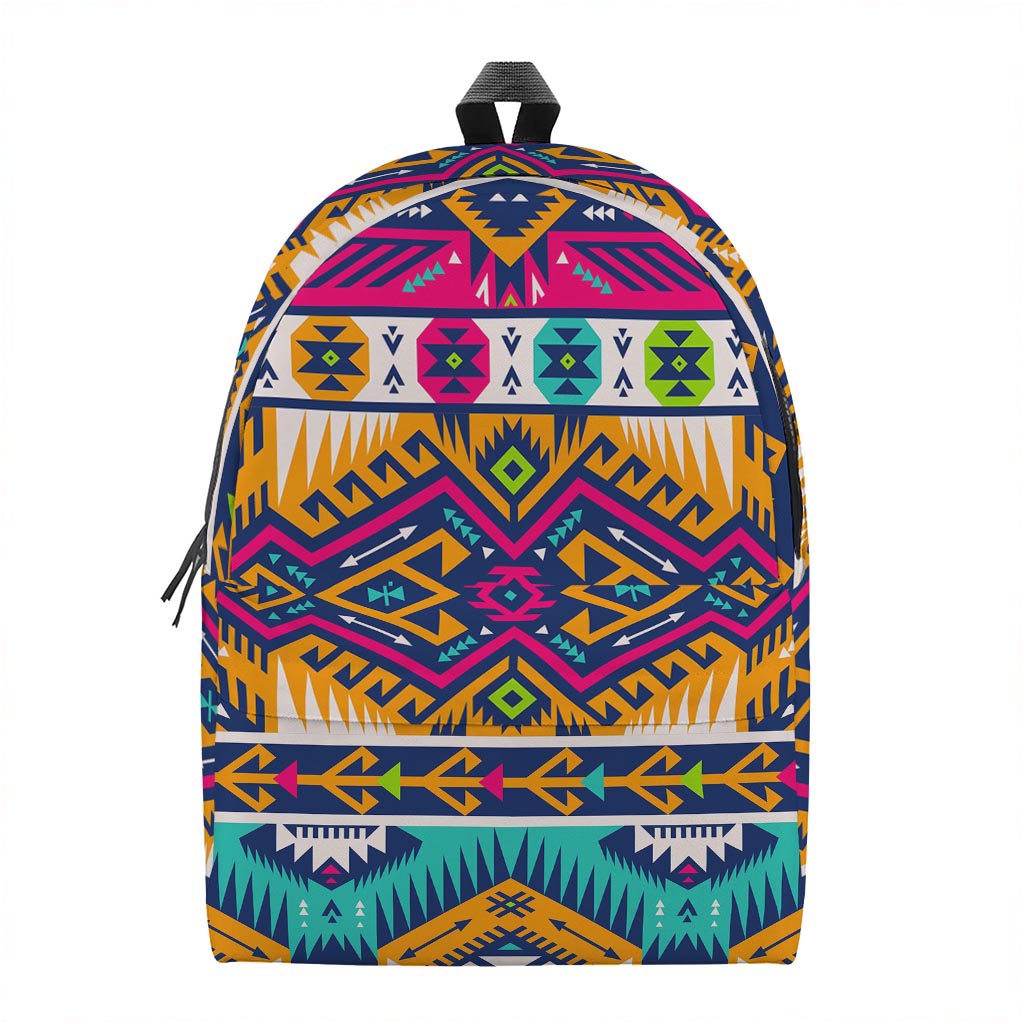 Bright Colors Aztec Pattern Print Backpack