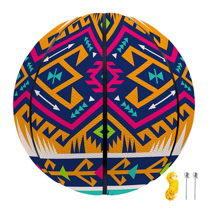 Bright Colors Aztec Pattern Print Basketball