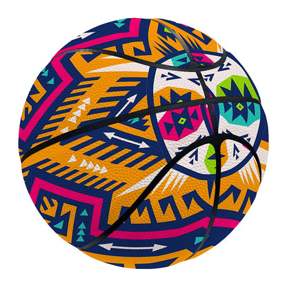 Bright Colors Aztec Pattern Print Basketball
