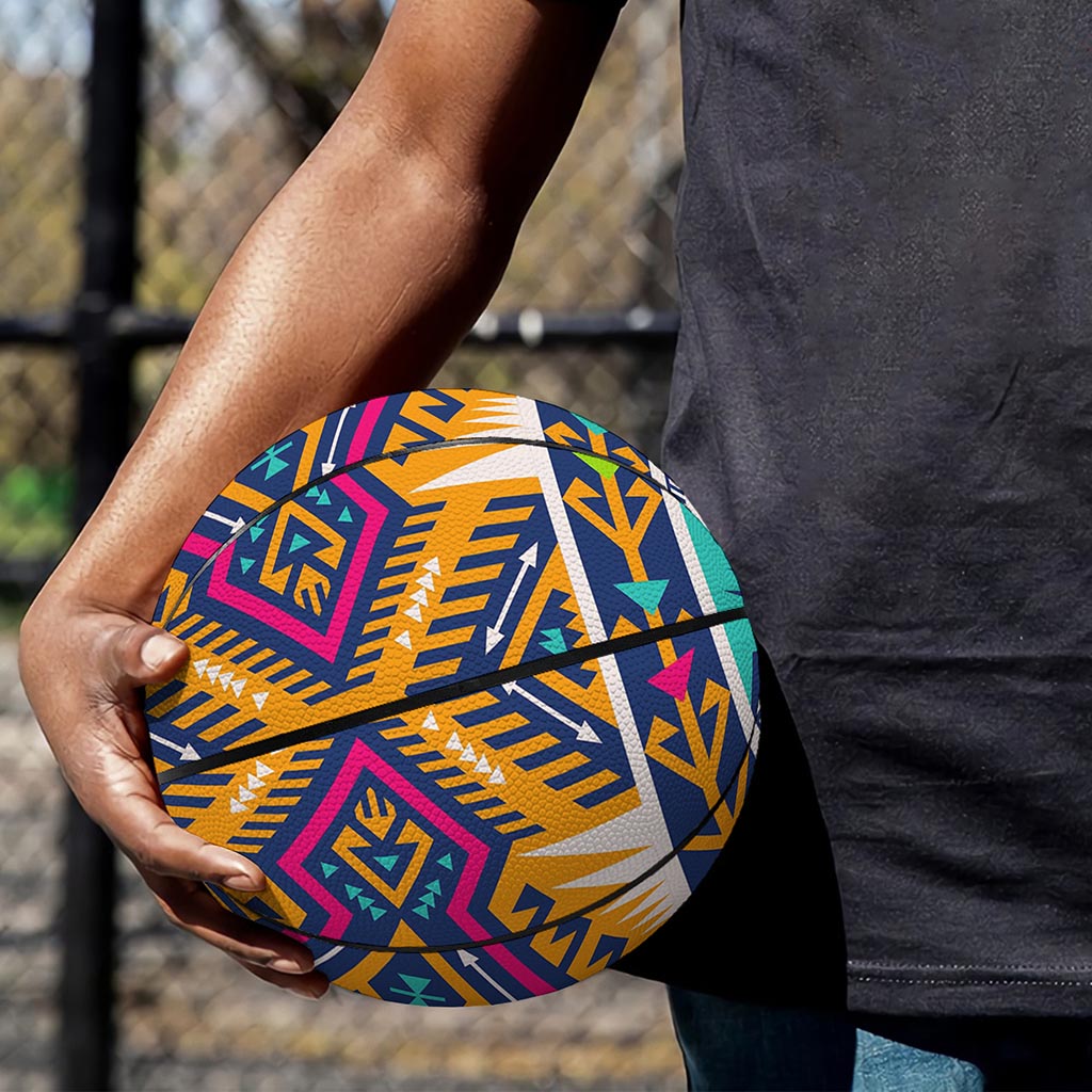 Bright Colors Aztec Pattern Print Basketball