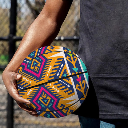 Bright Colors Aztec Pattern Print Basketball