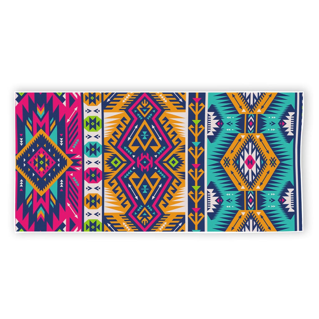 Bright Colors Aztec Pattern Print Beach Towel