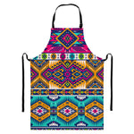 Bright Colors Aztec Pattern Print Bib Apron With Pocket