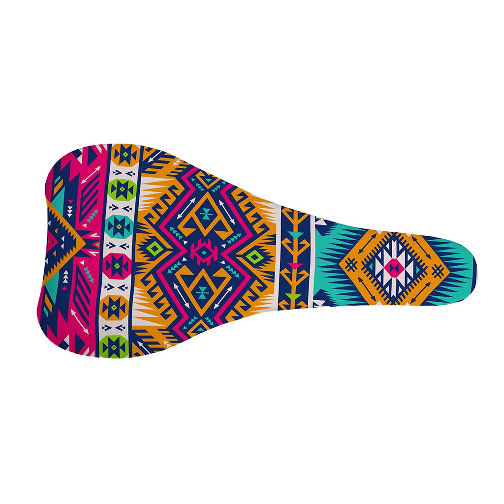 Bright Colors Aztec Pattern Print Bicycle Seat Cover