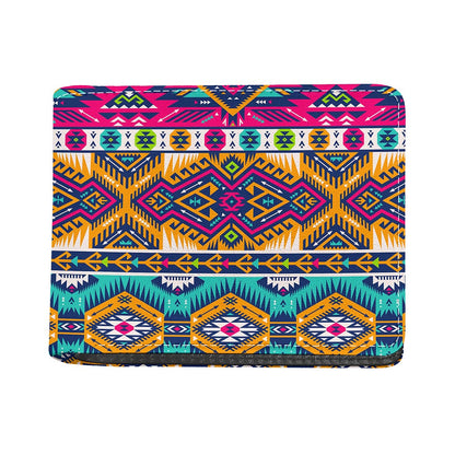 Bright Colors Aztec Pattern Print Bifold Wallet